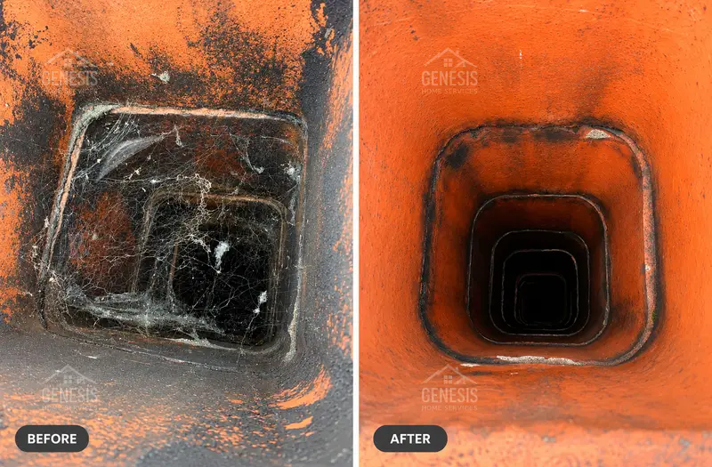 Chimney interior after cleaning