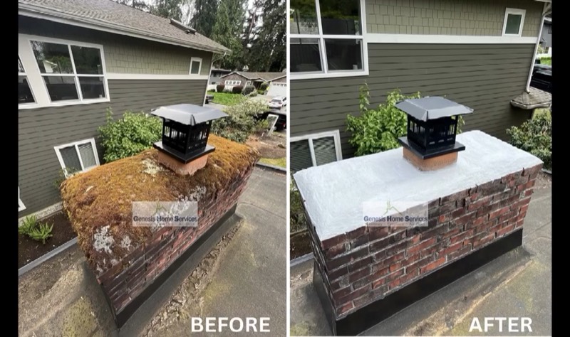 Before and after video thumbnail — Genesis Home Services chimney fireplace dryer vent work Seattle