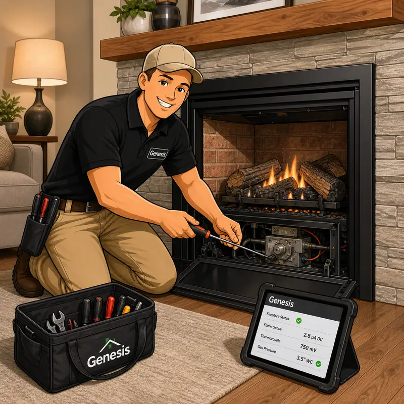 Gas Fireplace Repair & Service — Genesis Home Services mascot