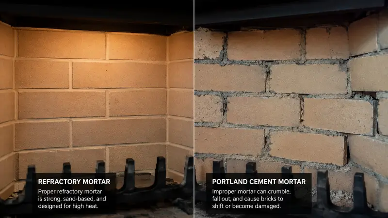 Refractory Mortar vs. Regular Mortar: Why the Wrong One Destroys a Fireplace Repair
